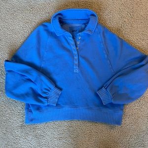 Aerie cobalt blue quarter snap sweatshirt